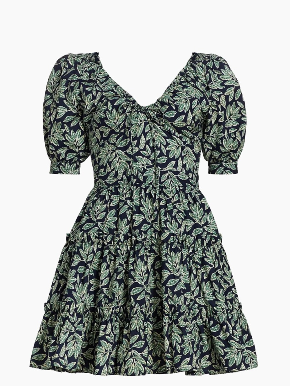 En Saison Arielle Leaf Fit & Flate Tiered Dress M